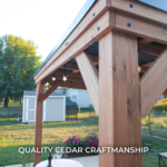 Backyard Discovery Arcadia Cedar Gazebo, 12 ft x 9.5 ft, Sloped Steel Roof and PowerPort - Image 3