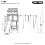 Lifetime Big Stuff Steel Swing Set with Clubhouse and 9 ft Wavy Slide - Image 2