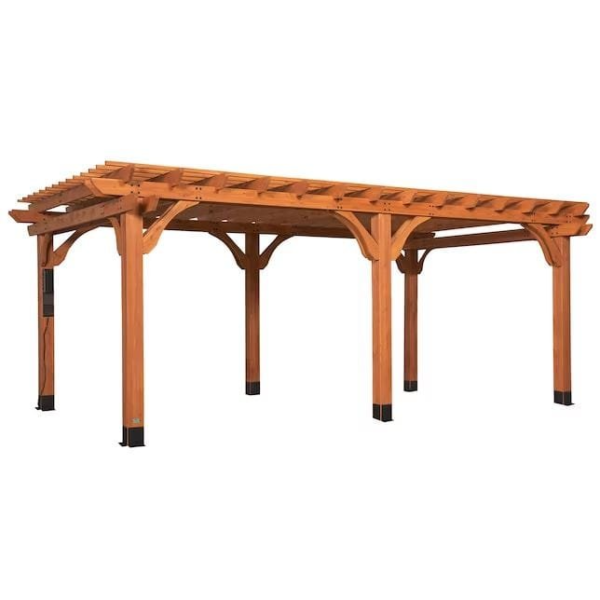 Backyard Discovery Beaumont Cedar Pergola, 20 ft x 12 ft, with PowerPort